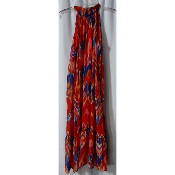 Donna Ricco | Dresses | Donna Ricco Maxi Dress Size 8 Red Multi Halter ...